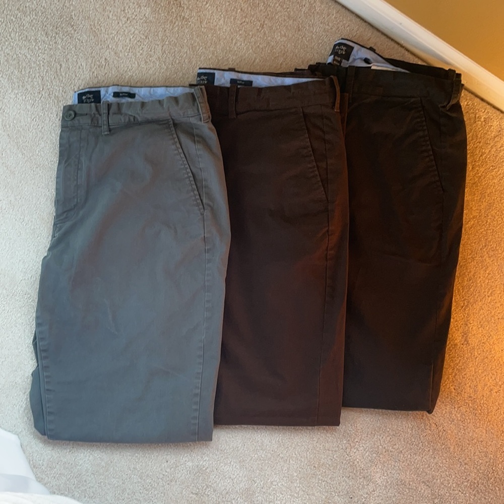 TRIPLE BUNDLE! (3) MENS J CREW SUTTON PANTS. 33x32